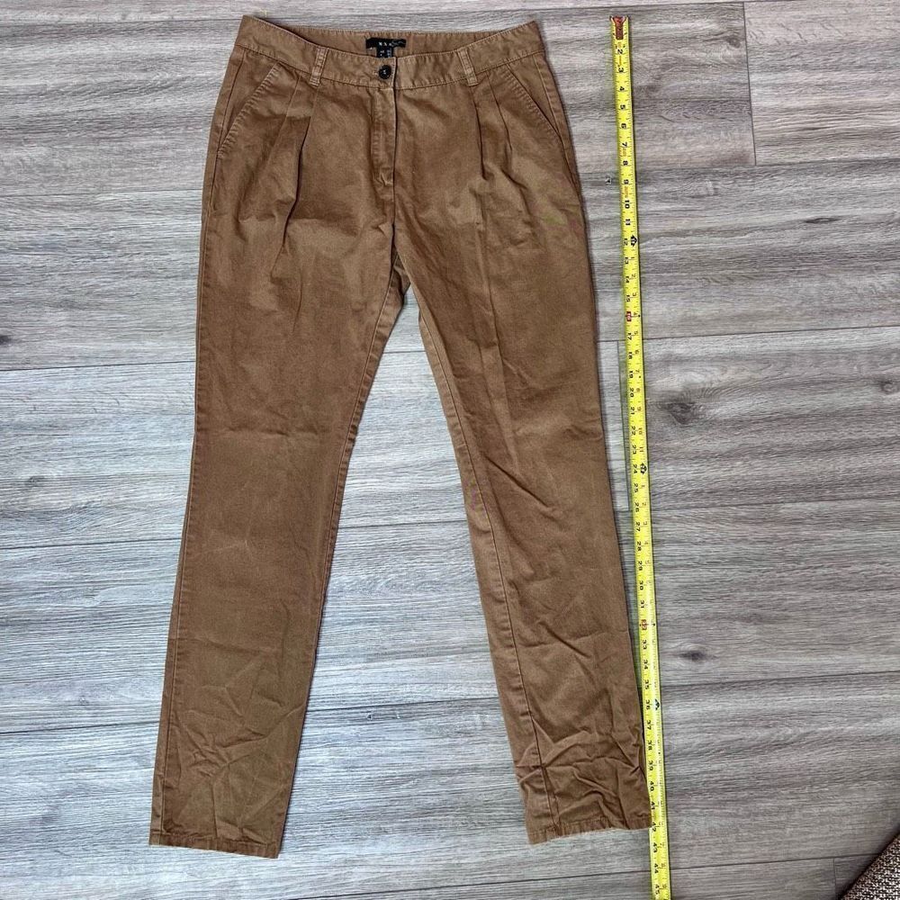 MNG Suit Women's‎ Brown Cotton Button & Zip Fly Double Pleats Chino Pants Size 6